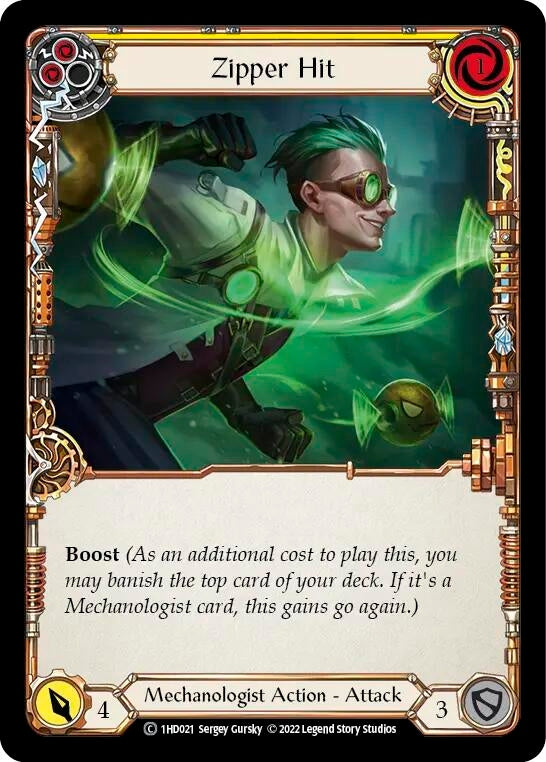Image for Zipper Hit (Yellow) (Historic Pack 1 Blitz Deck: Dash) (1HD021) - Flesh and Blood TCG