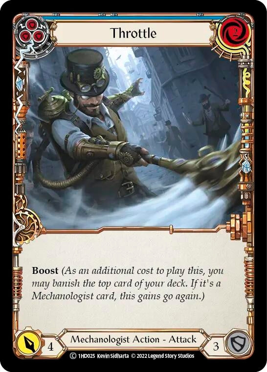 Image for Throttle (Blue) (Historic Pack 1 Blitz Deck: Dash) (1HD025) - Flesh and Blood TCG