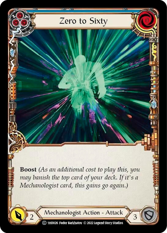 Image for Zero to Sixty (Blue) (Historic Pack 1 Blitz Deck: Dash) (1HD026) - Flesh and Blood TCG