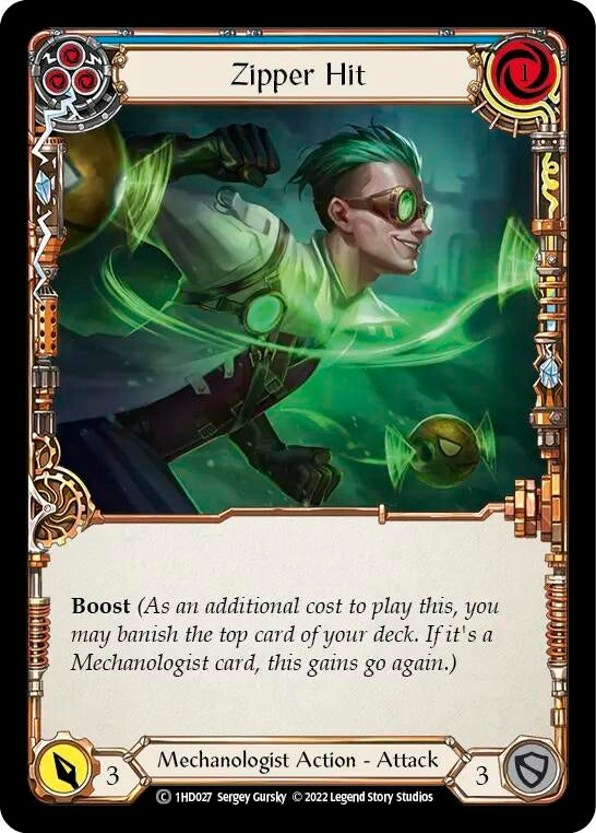 Image for Zipper Hit (Blue) (Historic Pack 1 Blitz Deck: Dash) (1HD027) - Flesh and Blood TCG