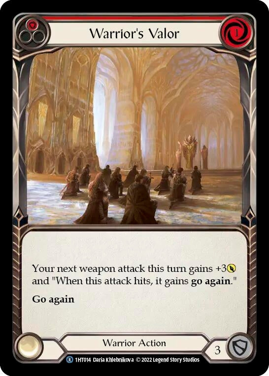 Image for Warrior's Valor (Red) (Historic Pack 1 Blitz Deck: Dorinthea) (1HT014) - Flesh and Blood TCG