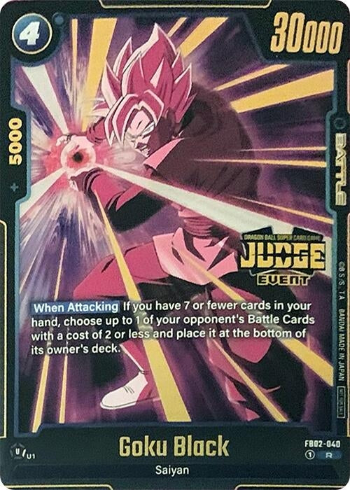Image for Goku Black - FB02-040 (Judge Pack (Event Judge) 02) (Tournament and Championship Promos) (FB02-040) - Dragon Ball Super: Fusion World