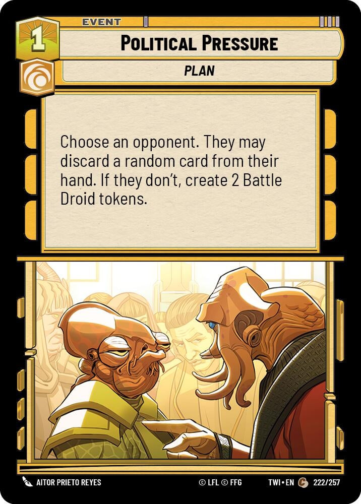 Image for Political Pressure (Twilight of the Republic) (222/257) - Star Wars: Unlimited