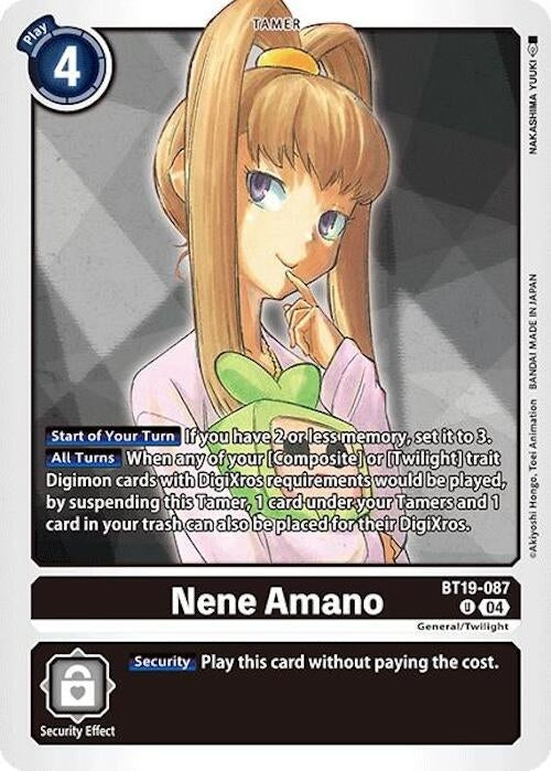 Image for Nene Amano (BT18-19) (BT19-087 U) - Digimon Card Game