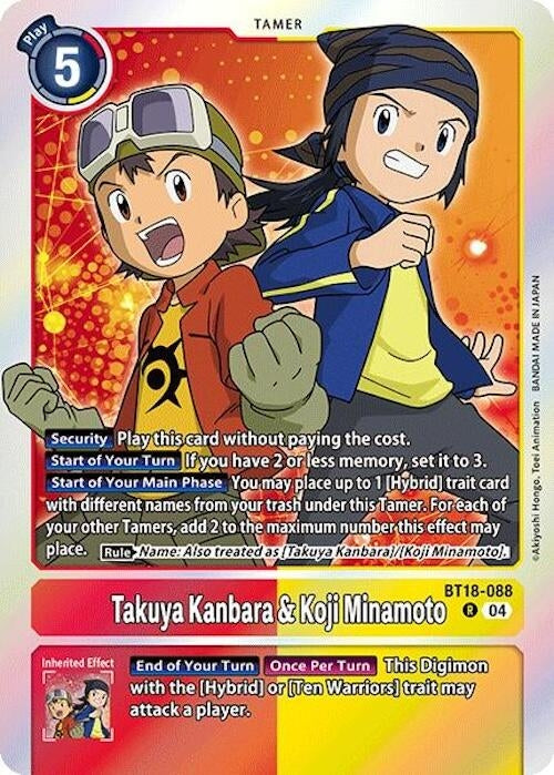 Image for Takuya Kanbara & Koji Minamoto (BT18-19) (BT18-088 R) - Digimon Card Game