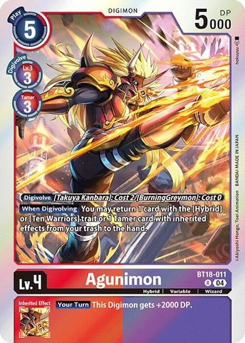 Image for Agunimon (BT18-19) (BT18-011 R) - Digimon Card Game