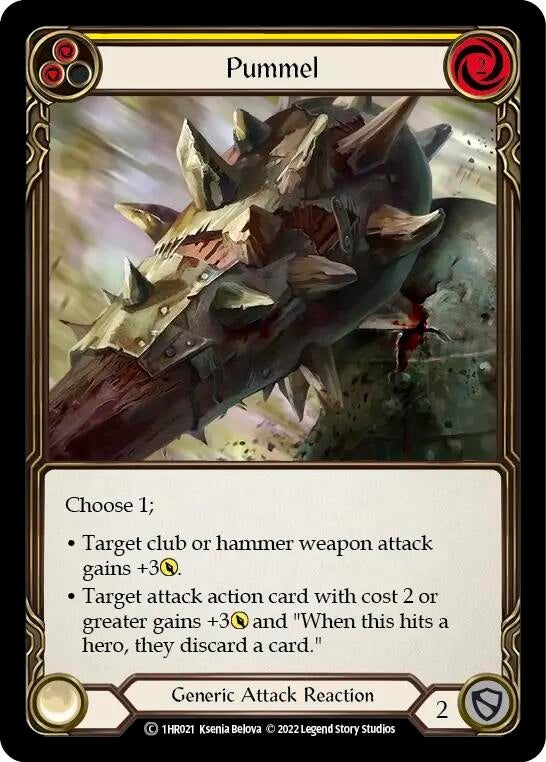 Image for Pummel (Yellow) (Historic Pack 1 Blitz Deck: Rhinar) (1HR021) - Flesh and Blood TCG