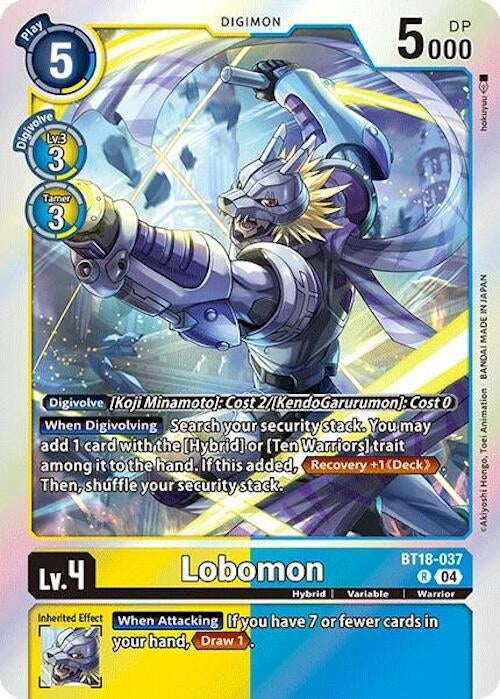 Image for Lobomon (BT18-19) (BT18-037 R) - Digimon Card Game