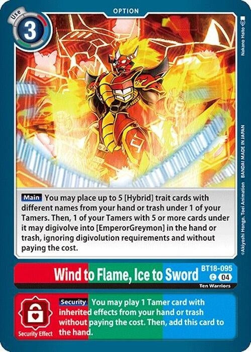 Image for Wind to Flame, Ice to Sword (BT18-19) (BT18-095 C) - Digimon Card Game