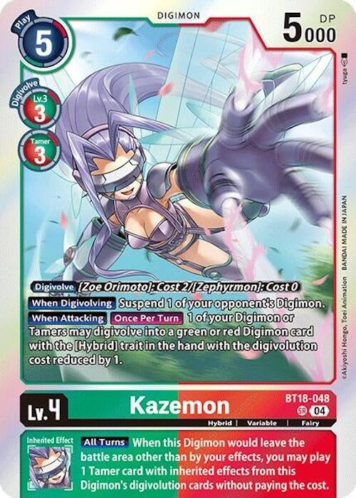 Image for Kazemon (BT18-19) (BT18-048 SR) - Digimon Card Game