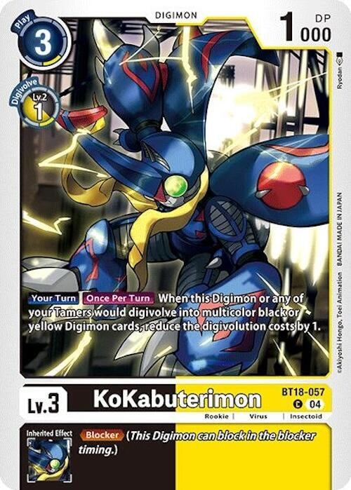 Image for KoKabuterimon (BT18-19) (BT18-057 C) - Digimon Card Game