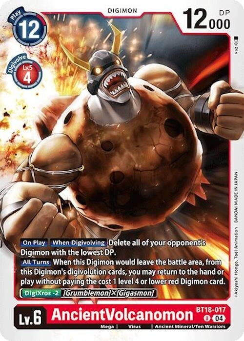 Image for AncientVolcanomon (BT18-19) (BT18-017 U) - Digimon Card Game