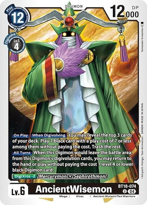 Image for AncientWisemon (BT18-19) (BT18-074 U) - Digimon Card Game