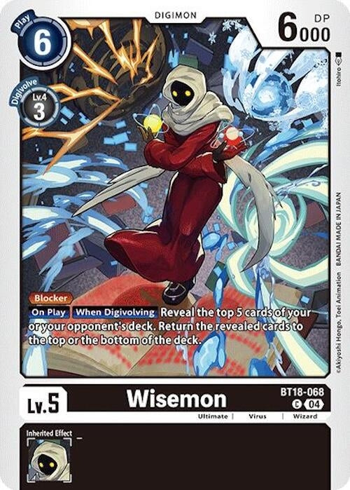 Image for Wisemon (BT18-19) (BT18-068 C) - Digimon Card Game