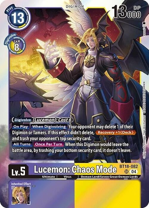 Image for Lucemon: Chaos Mode (BT18-19) (BT18-082 SR) - Digimon Card Game