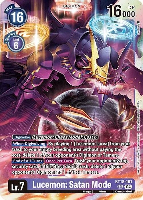 Image for Lucemon: Satan Mode (BT18-19) (BT18-101 SEC) - Digimon Card Game