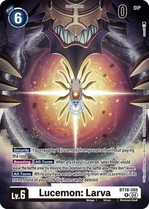 Image for Lucemon: Larva (BT18-19) (BT18-086 R) - Digimon Card Game