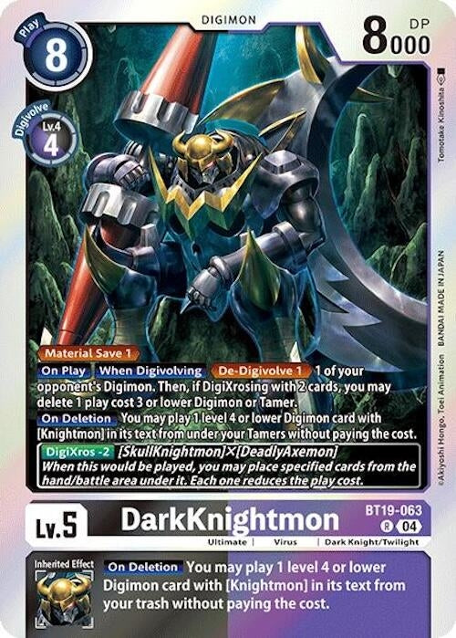 Image for DarkKnightmon (BT18-19) (BT19-063 R) - Digimon Card Game