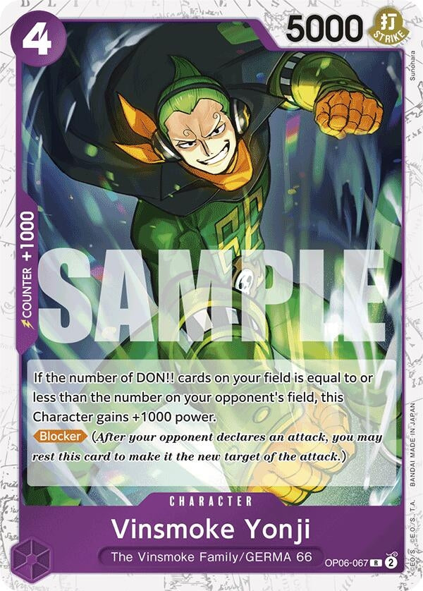 Image for Vinsmoke Yonji (OP06-067) (Jolly Roger Foil) (Premium Booster -The Best-) (OP06-067) - One Piece Card Game