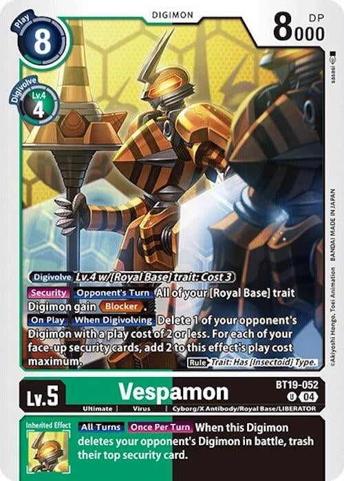 Image for Vespamon (BT18-19) (BT19-052 U) - Digimon Card Game