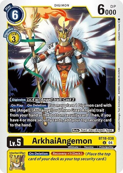 Image for ArkhaiAngemon (BT18-19) (BT18-038 U) - Digimon Card Game