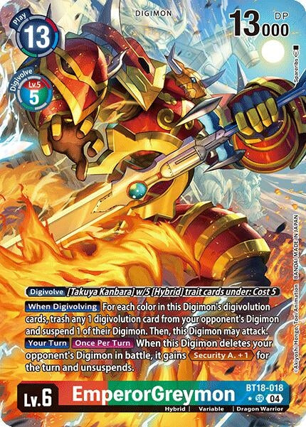 Image for EmperorGreymon (Alternate Art) (BT18-19) (BT18-018 SR) - Digimon Card Game