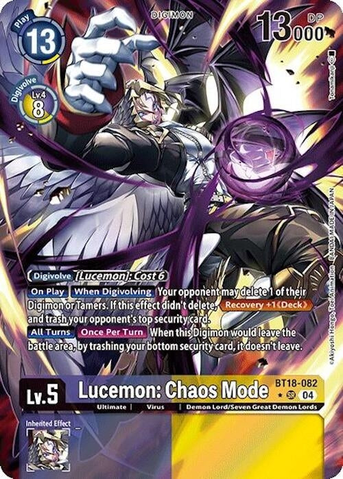 Image for Lucemon: Chaos Mode (Alternate Art) (BT18-19) (BT18-082 SR) - Digimon Card Game