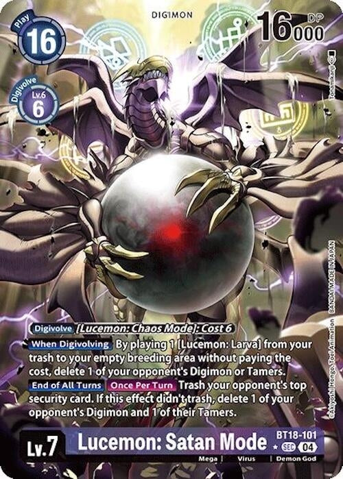 Image for Lucemon: Satan Mode (Alternate Art) (BT18-19) (BT18-101 SEC) - Digimon Card Game