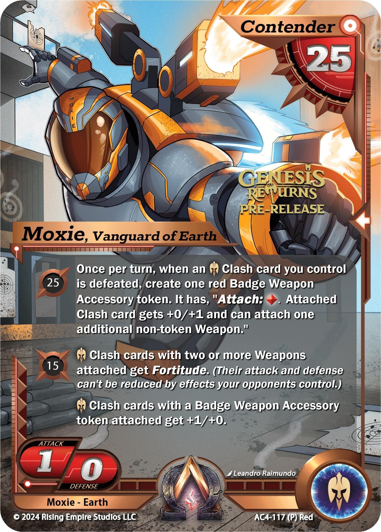 Image for Moxie, Vanguard of Earth (Pre-Release) (Genesis Returns) (AC4-117) - Alpha Clash