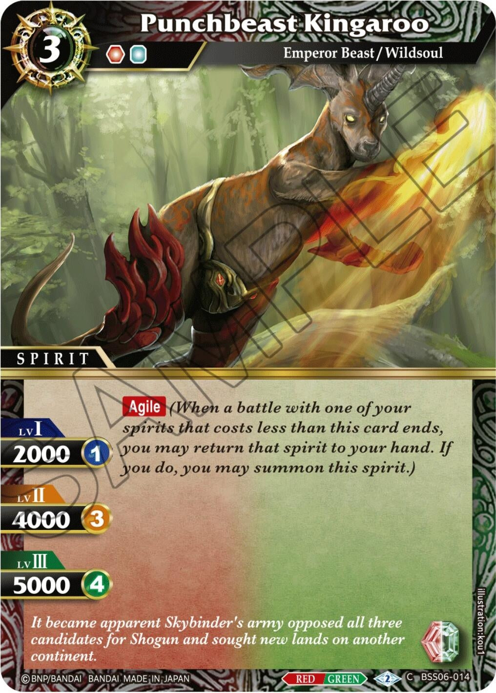 Image for Punchbeast Kingaroo (Generational Link) (BSS06-014) - Battle Spirits Saga