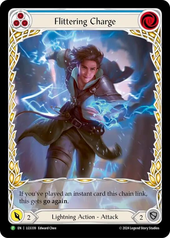 Image for Flittering Charge (Blue) (Extended Art) (Flesh and Blood: Promo Cards) (LGS339) - Flesh and Blood TCG