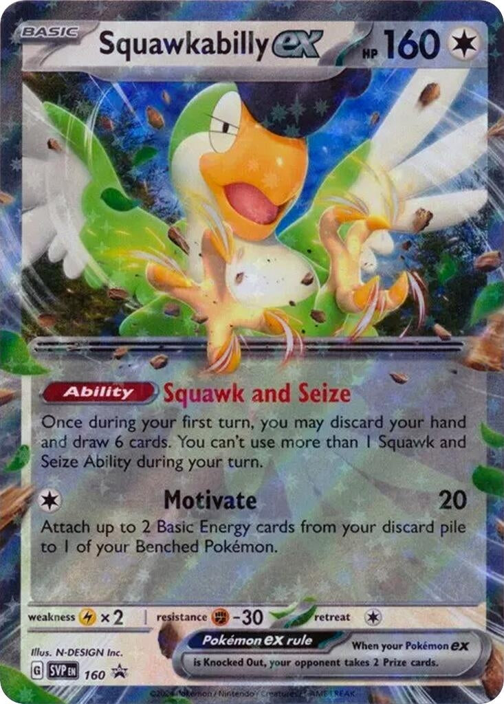 Image for Squawkabilly ex - 160 (SV: Scarlet & Violet Promo Cards) (160) - Pokemon