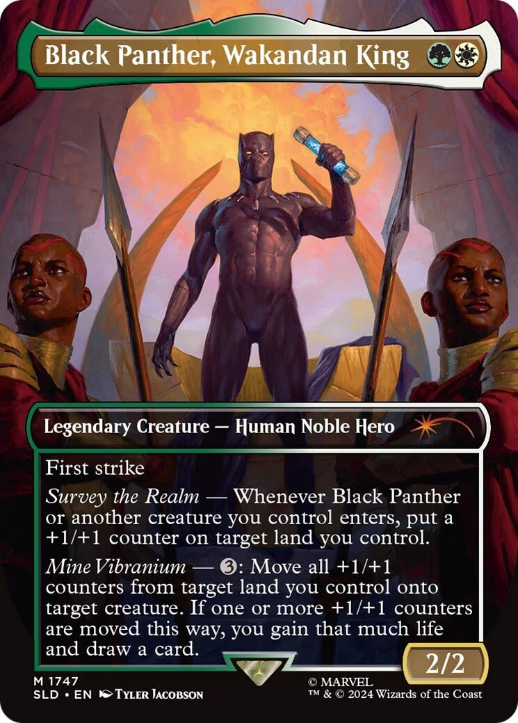 Image for Black Panther, Wakandan King (Rainbow Foil) (Secret Lair Drop Series) (1747) - Magic: The Gathering