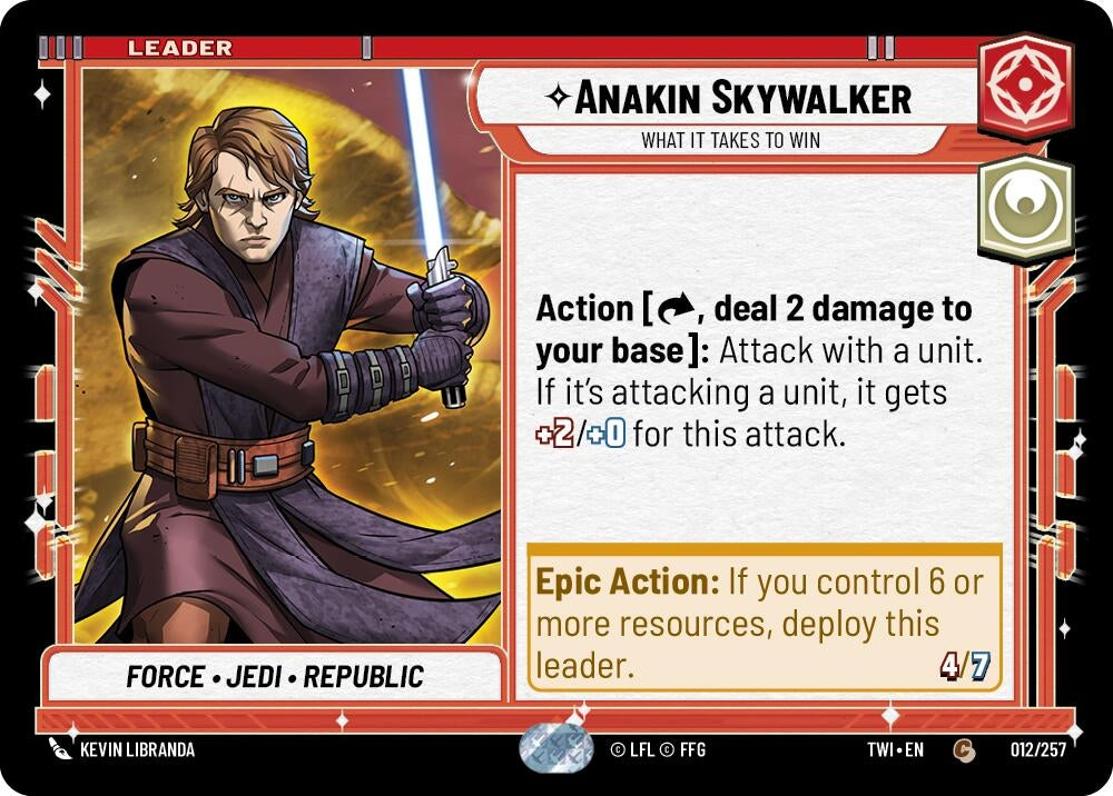 Image for Anakin Skywalker - What it Takes to Win (Twilight of the Republic) (012/257) - Star Wars: Unlimited