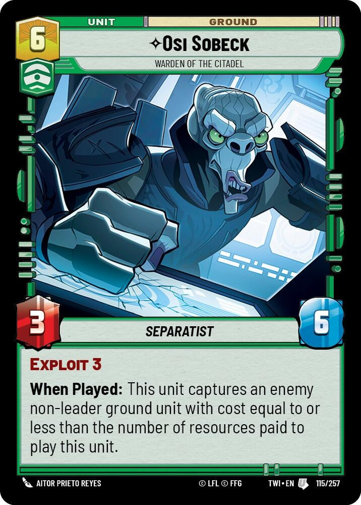 Image for Osi Sobeck - Warden of the Citadel (Twilight of the Republic) (115/257) - Star Wars: Unlimited