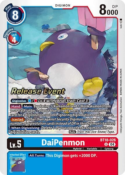 Image for DaiPenmon (BT18-19_PR) (BT18-026 U) - Digimon Card Game