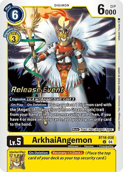 Image for ArkhaiAngemon (BT18-19_PR) (BT18-038 U) - Digimon Card Game