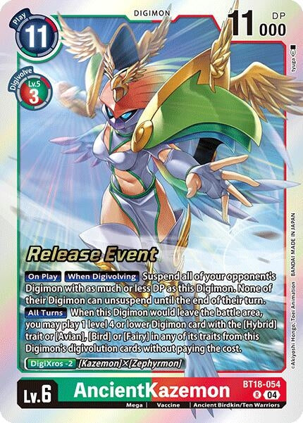 Image for AncientKazemon (BT18-19_PR) (BT18-054 R) - Digimon Card Game