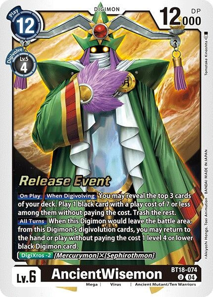 Image for AncientWisemon (BT18-19_PR) (BT18-074 U) - Digimon Card Game