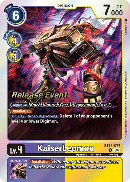 Image for KaiserLeomon (BT18-19_PR) (BT18-077 R) - Digimon Card Game