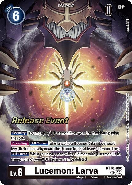 Image for Lucemon: Larva (BT18-19_PR) (BT18-086 R) - Digimon Card Game