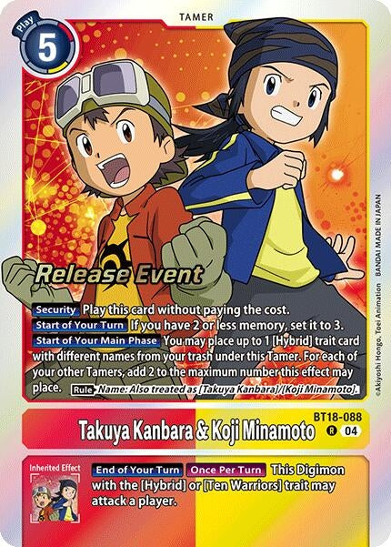 Image for Takuya Kanbara & Koji Minamoto (BT18-19_PR) (BT18-088 R) - Digimon Card Game