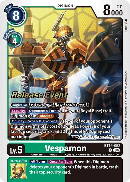 Image for Vespamon (BT18-19_PR) (BT19-052 U) - Digimon Card Game