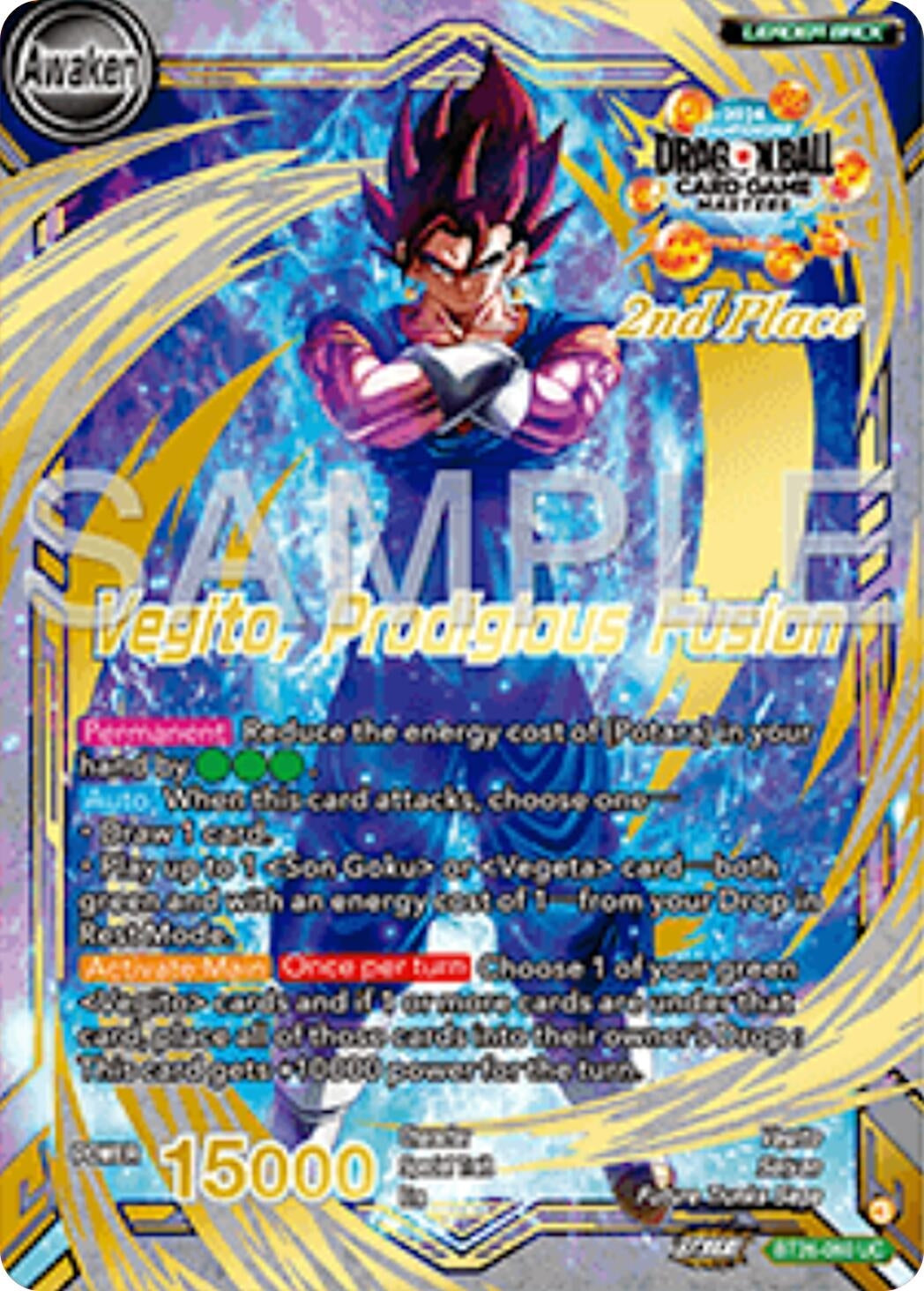 Image for Son Goku & Vegeta // Vegito, Prodigious Fusion (2nd Place) (Tournament Promotion Cards) (BT26-060) - Dragon Ball Super: Masters