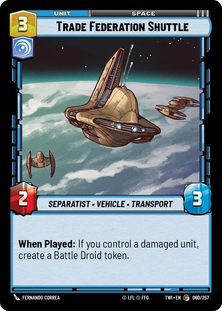 Image for Trade Federation Shuttle (Twilight of the Republic) (060/257) - Star Wars: Unlimited