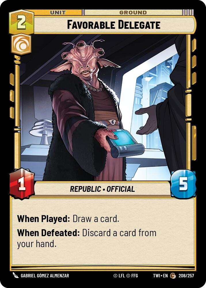 Image for Favorable Delegate (Twilight of the Republic) (208/257) - Star Wars: Unlimited