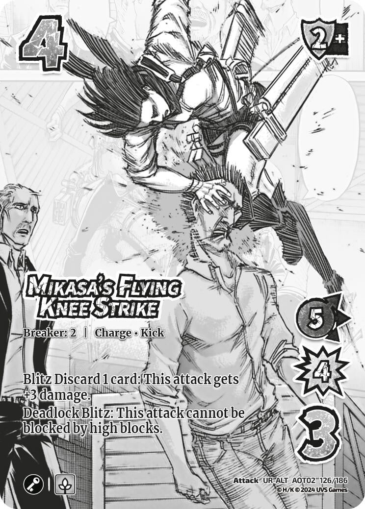 Image for Mikasa's Flying Knee Strike (Alternate Art) (Attack On Titan: Origins of Power) (126/186) - UniVersus