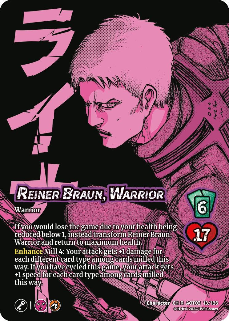 Image for Reiner Braun, Warrior // Reiner, Armored Titan Advancing (Attack On Titan: Origins of Power) (13a/186) - UniVersus