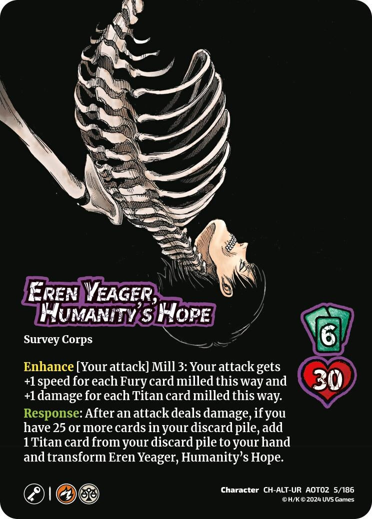 Image for Eren Yeager, Humanity's Hope // Eren, Attack Titan Advancing (Alternate Art) (Attack On Titan: Origins of Power) (5a/186) - UniVersus