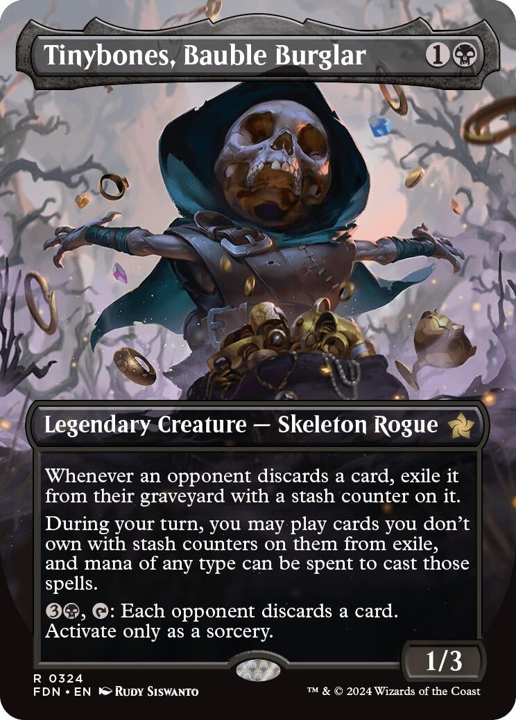 Image for Tinybones, Bauble Burglar (Borderless) (Foundations) (324) - Magic: The Gathering
